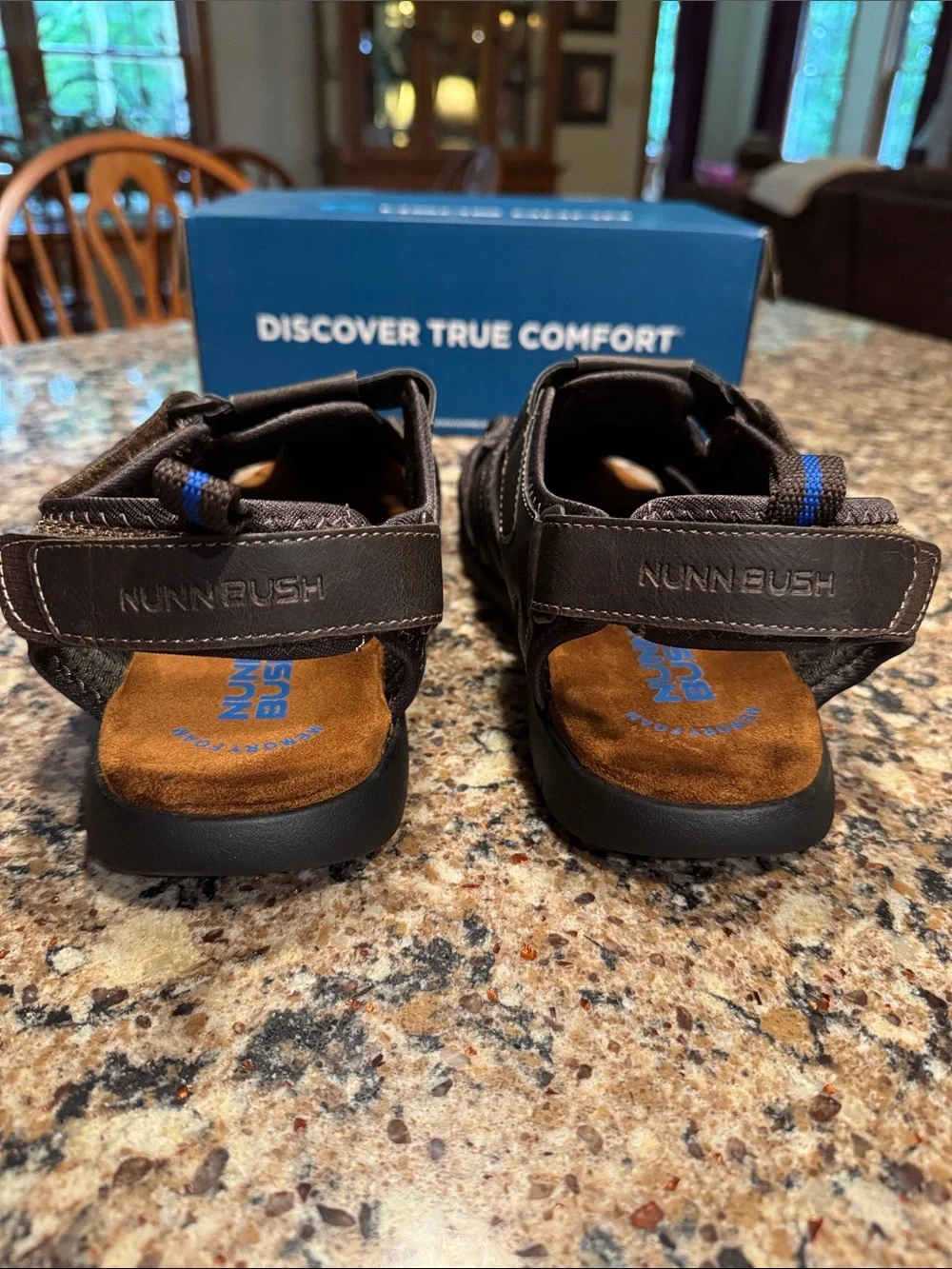 Nunn Bush Dark Brown Men's Closed-Toe Leather Sandals